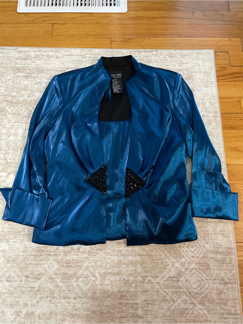 Beautiful Xscape By Joanna Chen Women's 3/4 Sleeve 2Piece Shell & Dress Top EUC